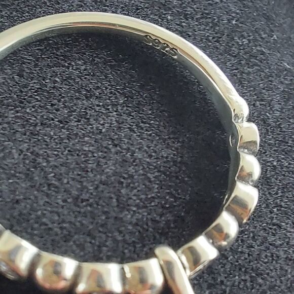 925 Sterling Silver Mermaid Tail Dangle Ring - Picture 3 of 7